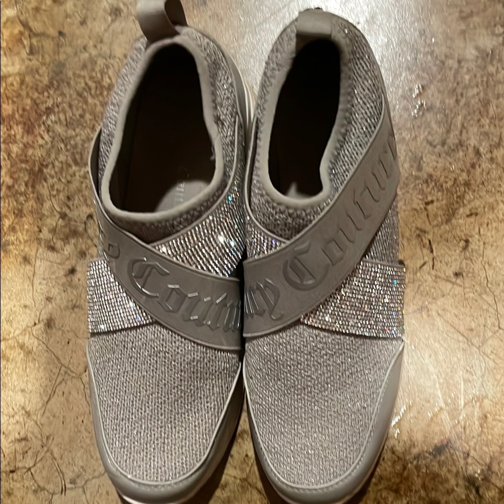 Gray Slip-On Sneakers with Glitter Accents Juicy Couture.